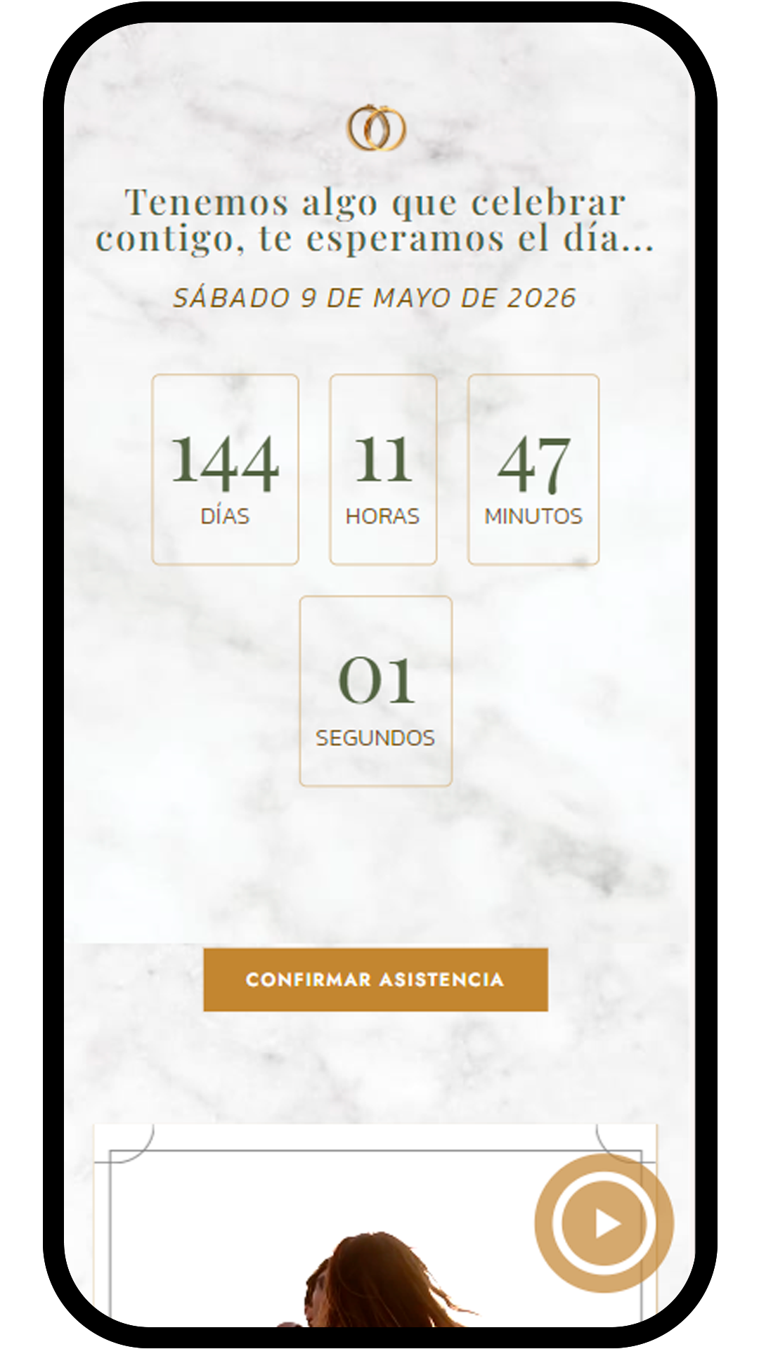 Invitación White Marble - Imagen 2